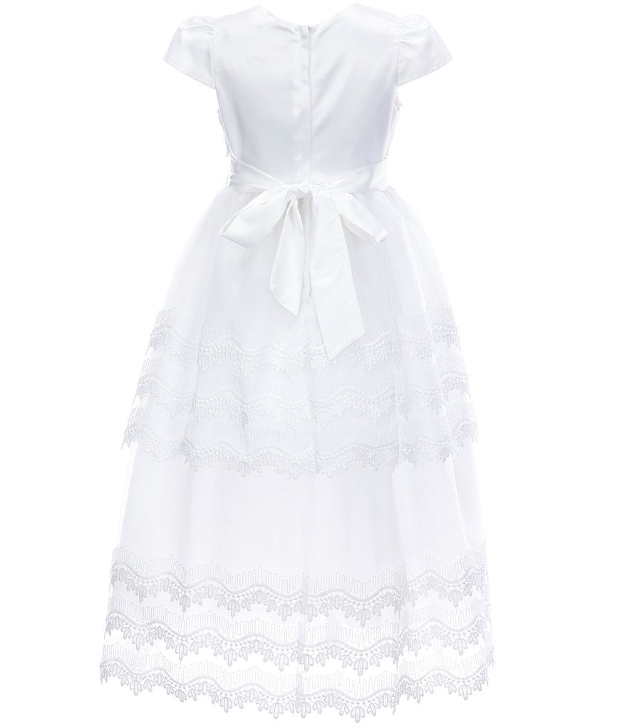 Poppies and Roses Big Girls 7-16 Point de Venise Lace-Trimmed Communion Dress