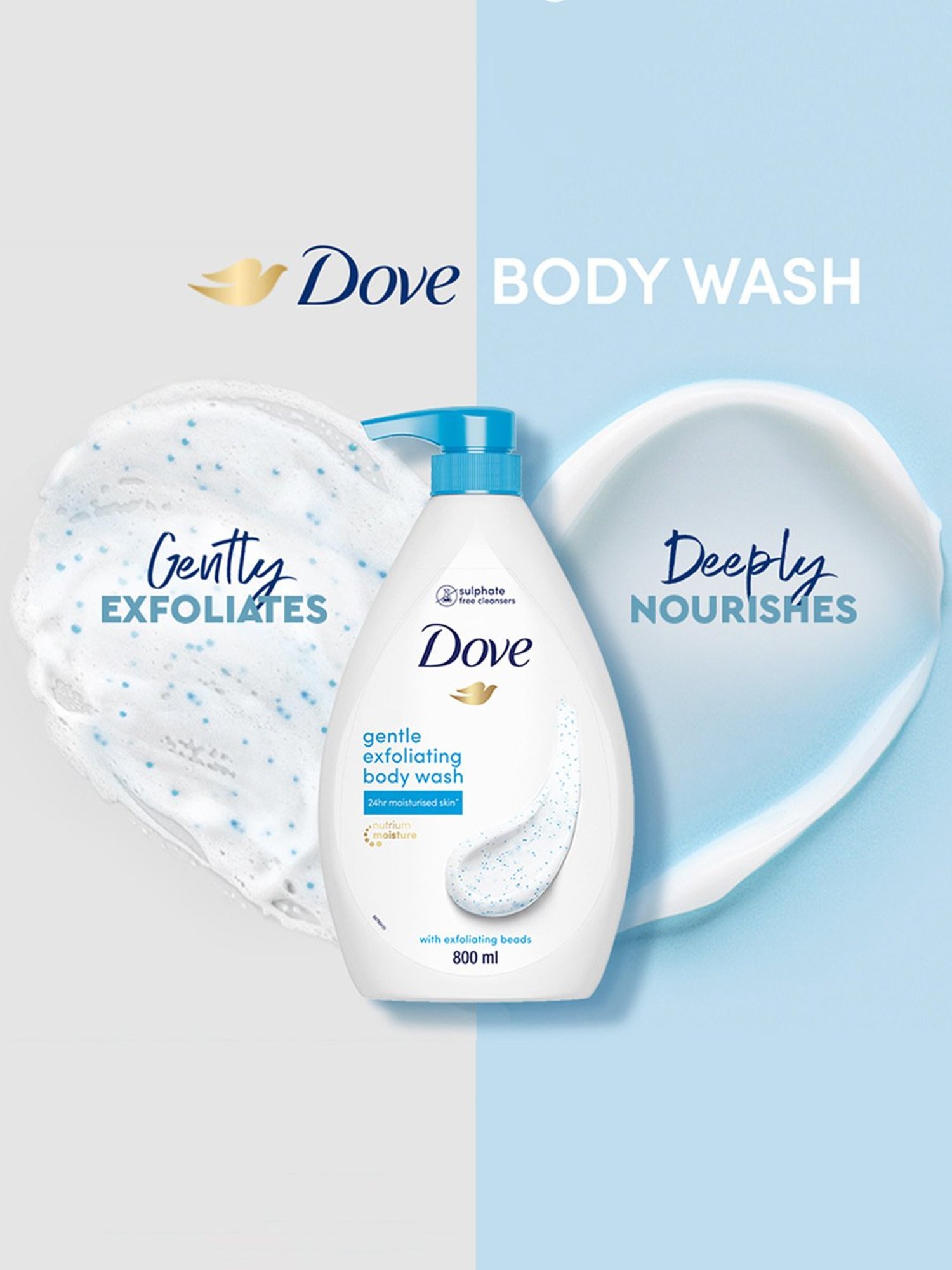 Dove Gentle Exfoliating Beads Body Wash - 800 ml