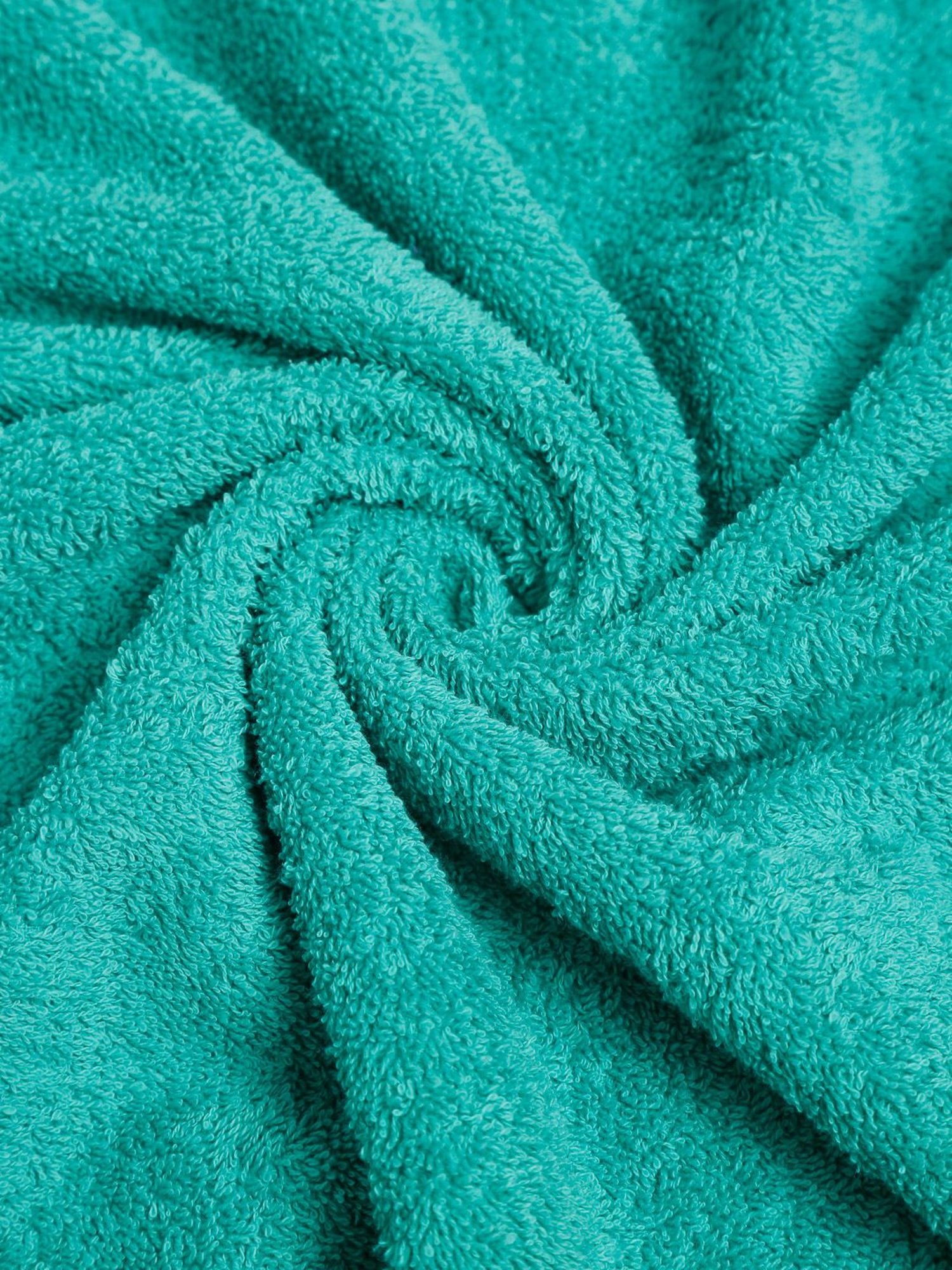 Creeva Sea Green & Navy 525 GSM Cotton Bath Towel Set of 2