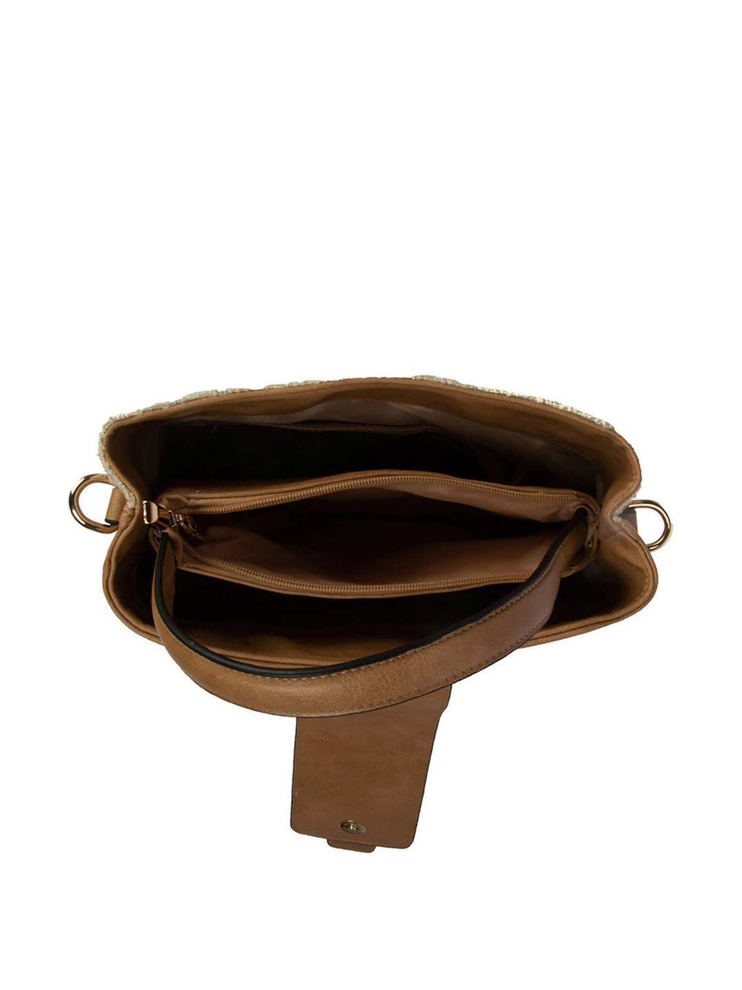 BULCHEE Tan Textured Medium Handbag