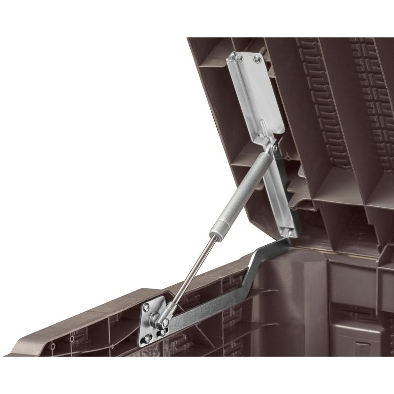 Toomax Santorini Plus Lockable Deck Storage Box Bench for Outdoor Pool Patio Garden Furniture & Indoor Toy Bin Container, 145 Gallon (Brown)