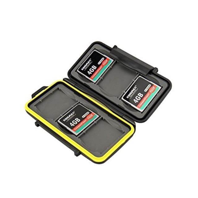 water resistant jjc mccf6 memory card hard case for 6 pcs cf cards with lock