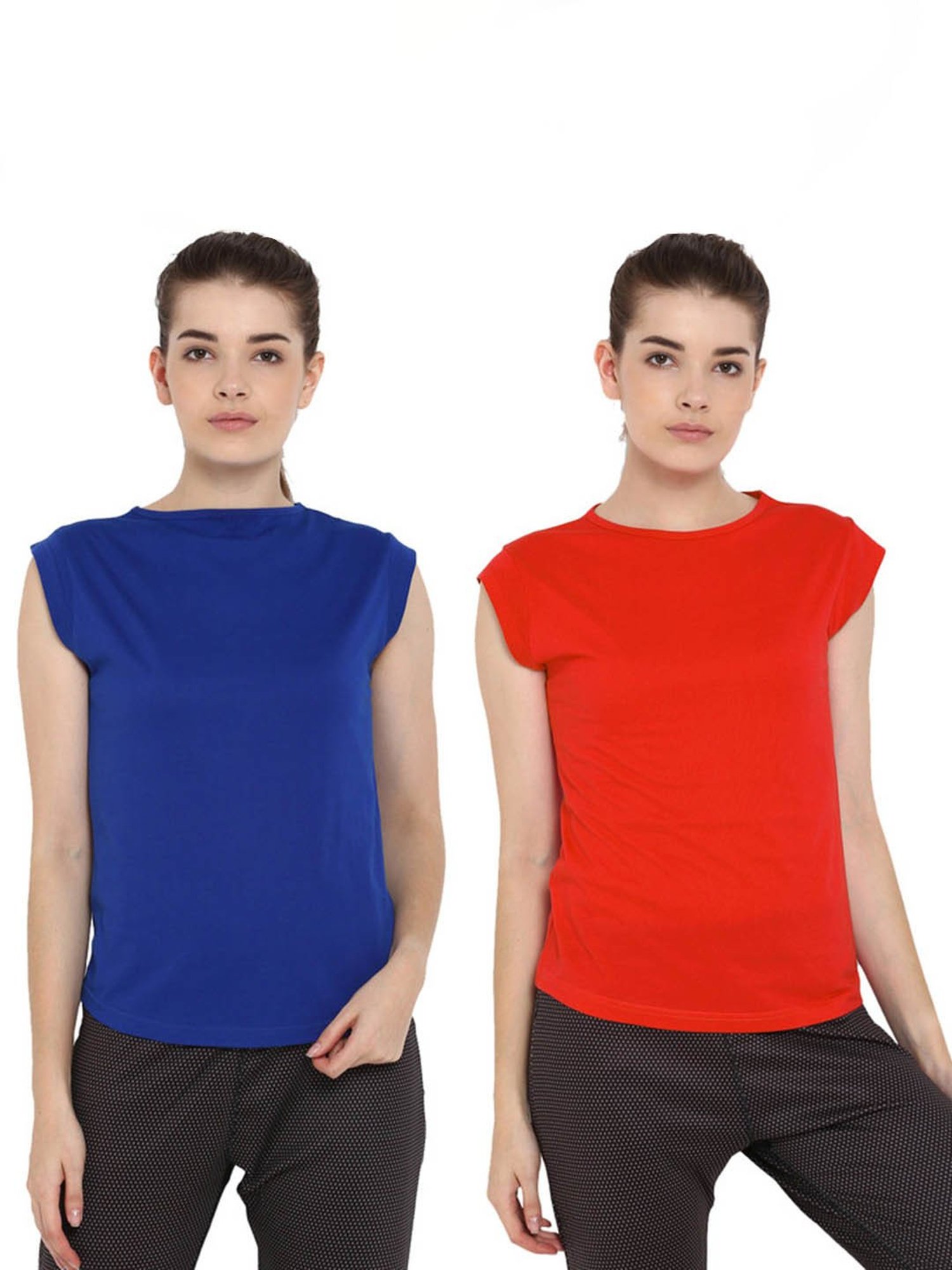 Appulse Royal Blue & Red Cotton T-Shirt - Pack of 2