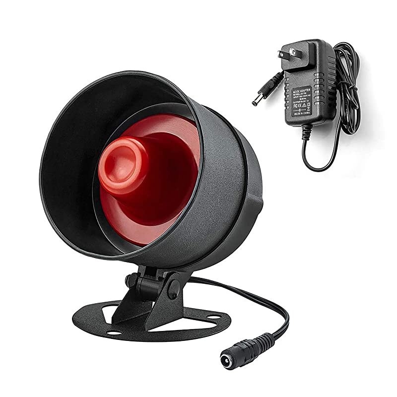 Upgraded Wireless Live Loud Siren Host,Indoor/Outdoor Waterproof Horn up to 115dB for Home Security Alarm System,Can't Work Alone,Have to Work with  Sensors as Home Garage Shed Alarm System