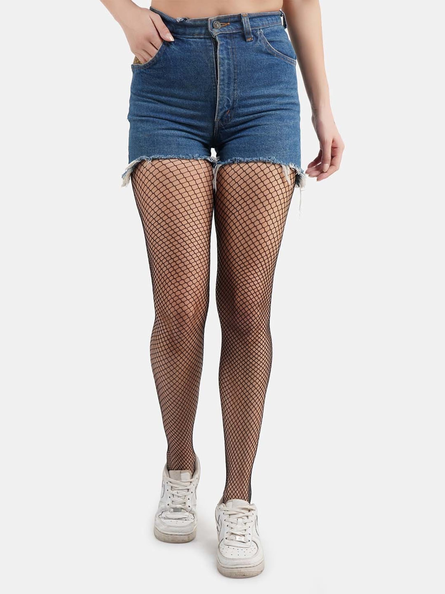 Secrets By ZeroKaata Beige & Black Plain Pantyhose Stockings - Pack Of 2