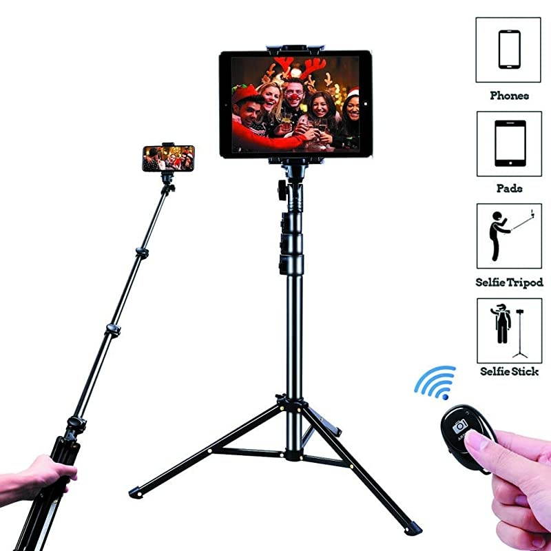 Selfie Stick Tripod  51quot Extendable Tripod Stand with Universal PhonePad Clip Remote Shooting Compatible with iPhone amp Android Devices Phone Tripod for Video Shooting Vlog Selfie