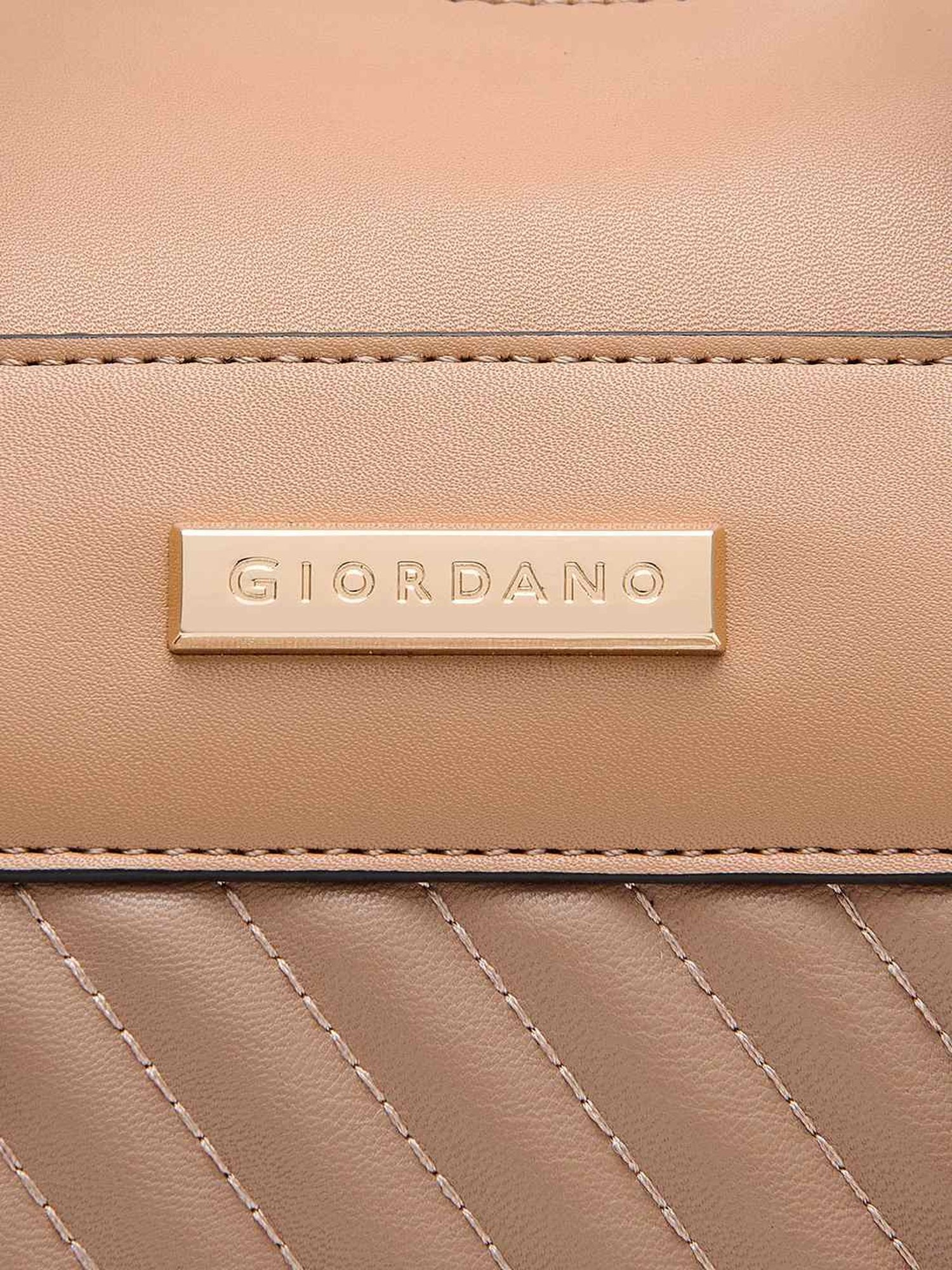 Giordano Blossoms 2020 Tan Textured Medium Handbag