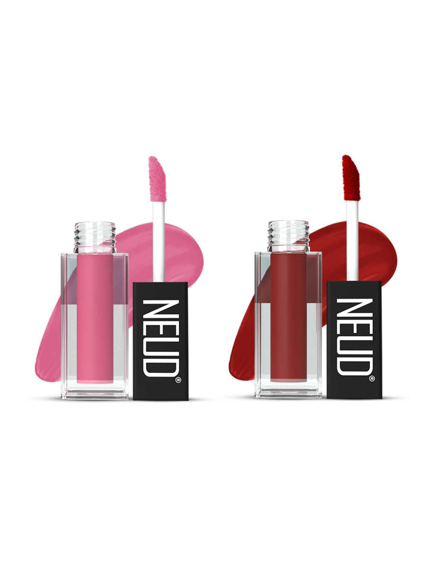 Neud Matte Liquid Lipstick Combo Supple Candy & Perfect Pout with Two Lip Gloss Free