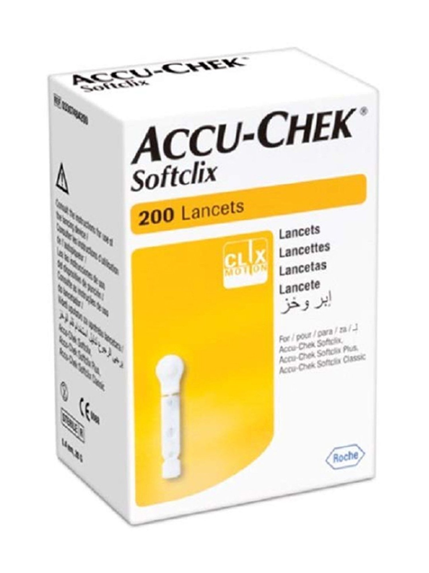 Accu Chek Softclix Lancet Pack of 200 (Multicolor)