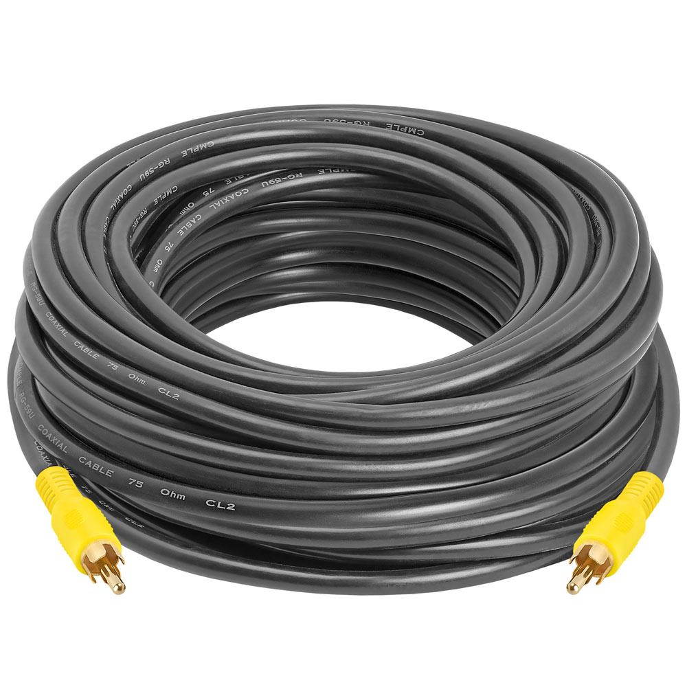 Cmple - 1-RCA Composite Video / Subwoofer / Coax / S/PDIF Patch Cable -50ft