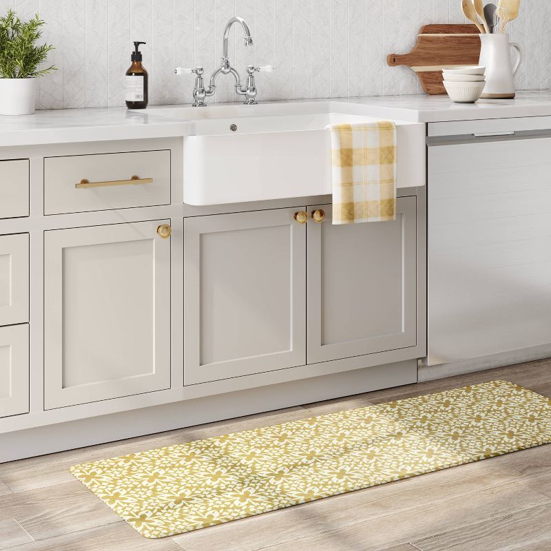 60" x 20" Tile Print Comfort Runner Yellow - Threshold™