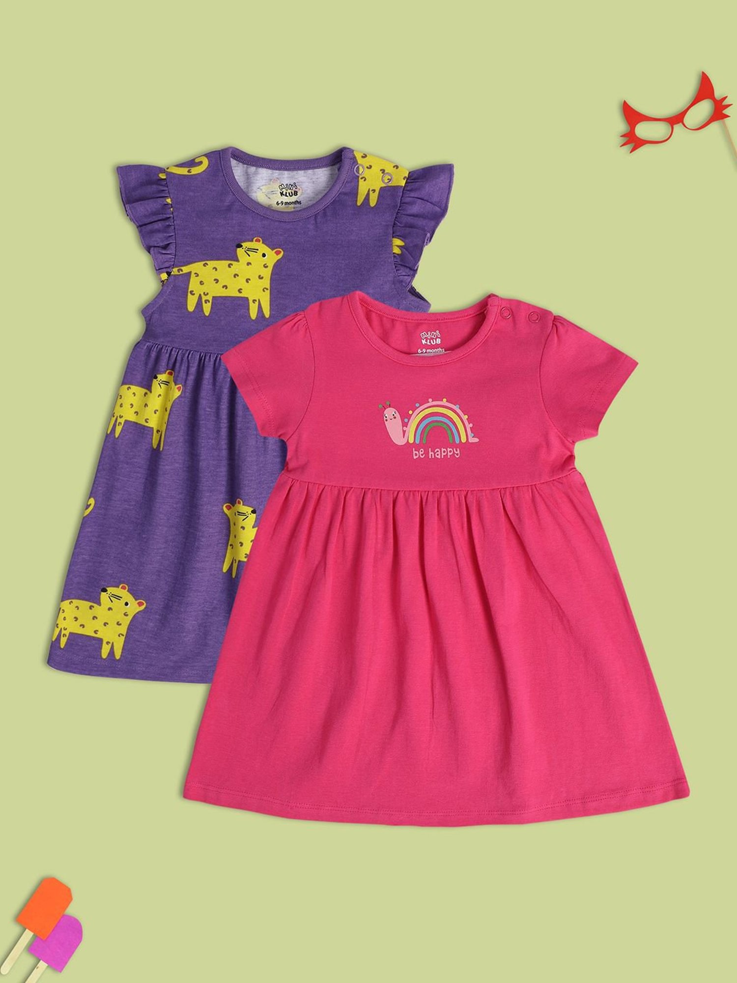 Nauti Nati Kids Blue Embroidered Dress