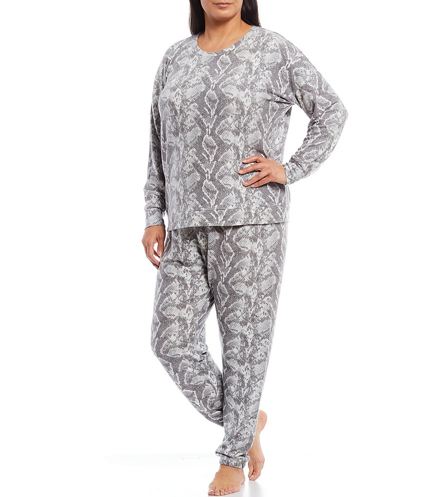 PJ Salvage Plus Snake Print Peachy Jersey Knit Coordinating Jogger Sleep Pants