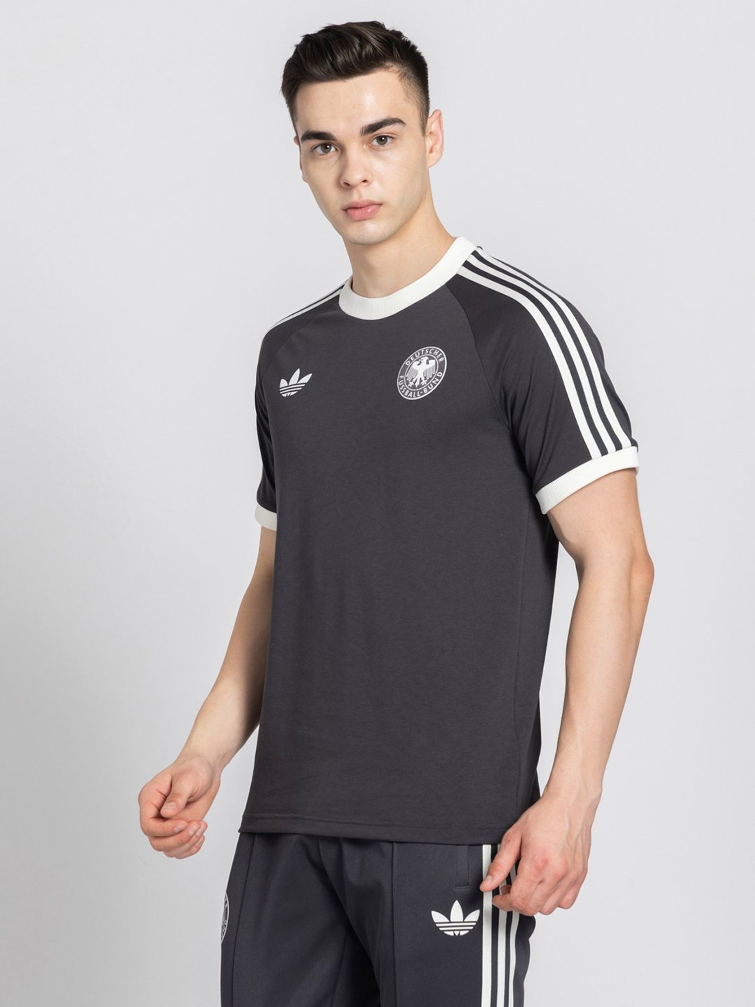 adidas Black Regular Fit Germany Adicolor Classics 3-Striped T-Shirt