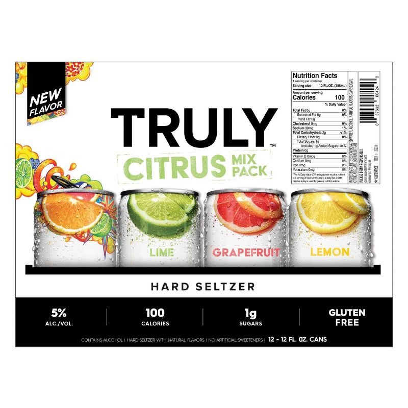 Truly Hard Seltzer Citrus Mix Pack - 12pk/12 fl oz Slim Cans
