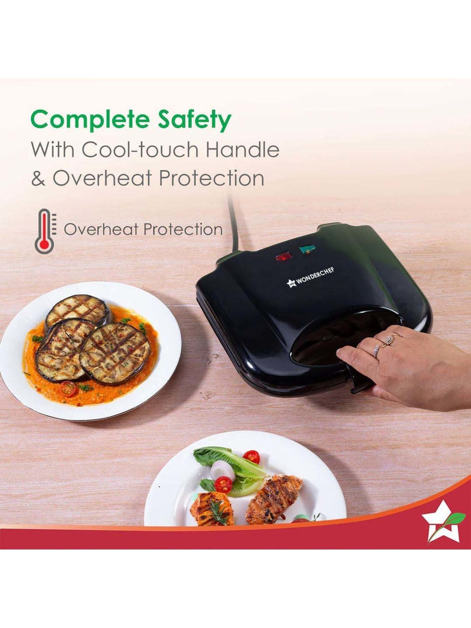 Borosil Sandwich Maker 2000W with Non stick coating (Black)