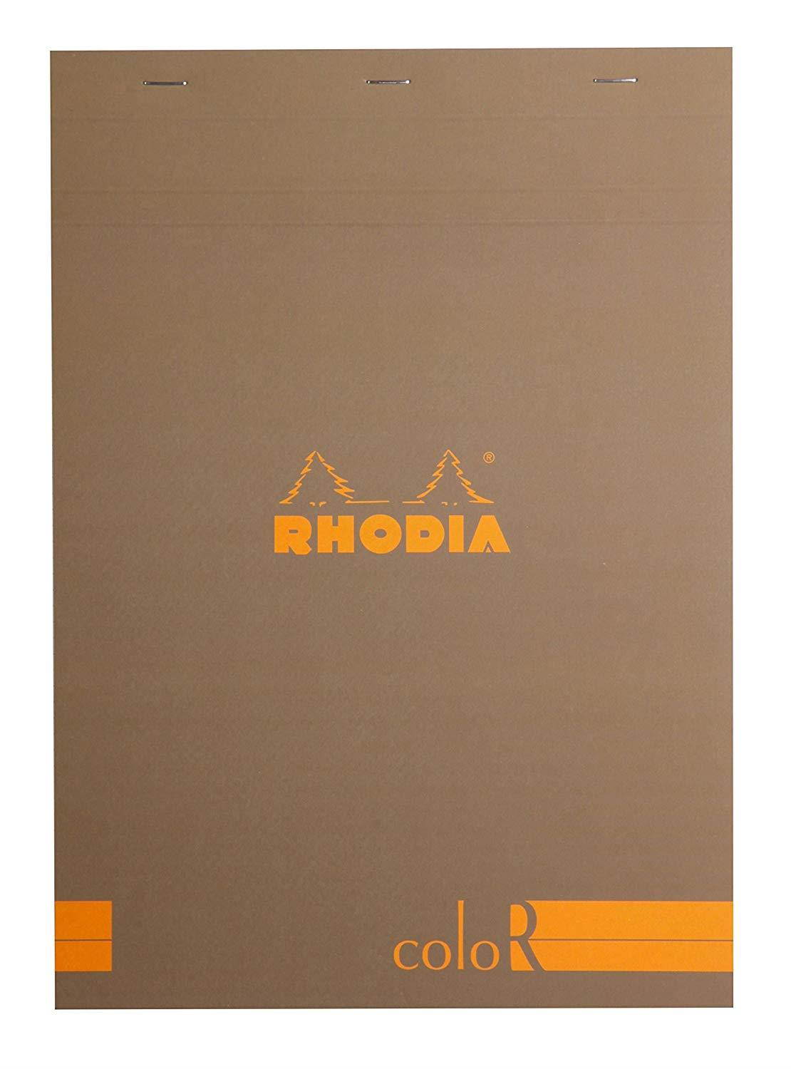 Rhodia A4 Color Head Stapled Pad No18, Lined - Taupe