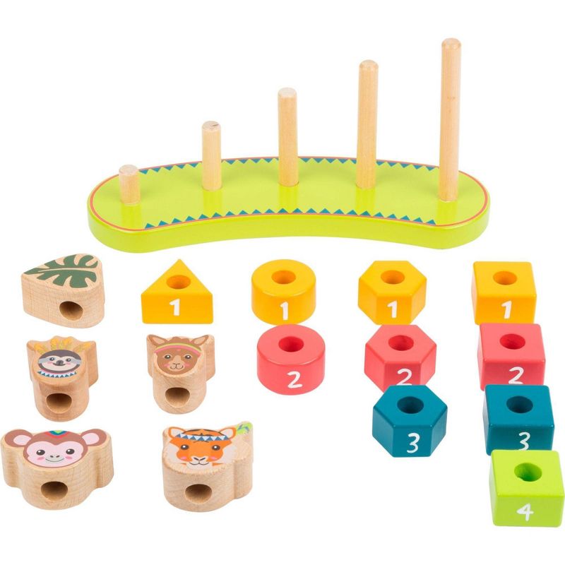 Small Foot Wooden Toys Shape Stacking Jungle Themed Game