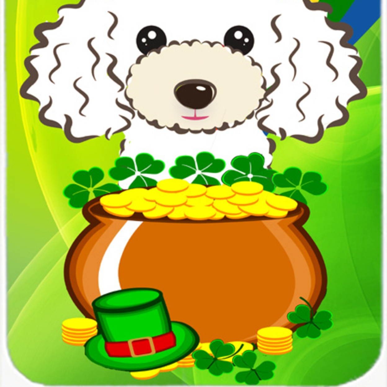 White Poodle St. Patrick's Day Mouse Pad, Hot Pad or Trivet BB2001MP