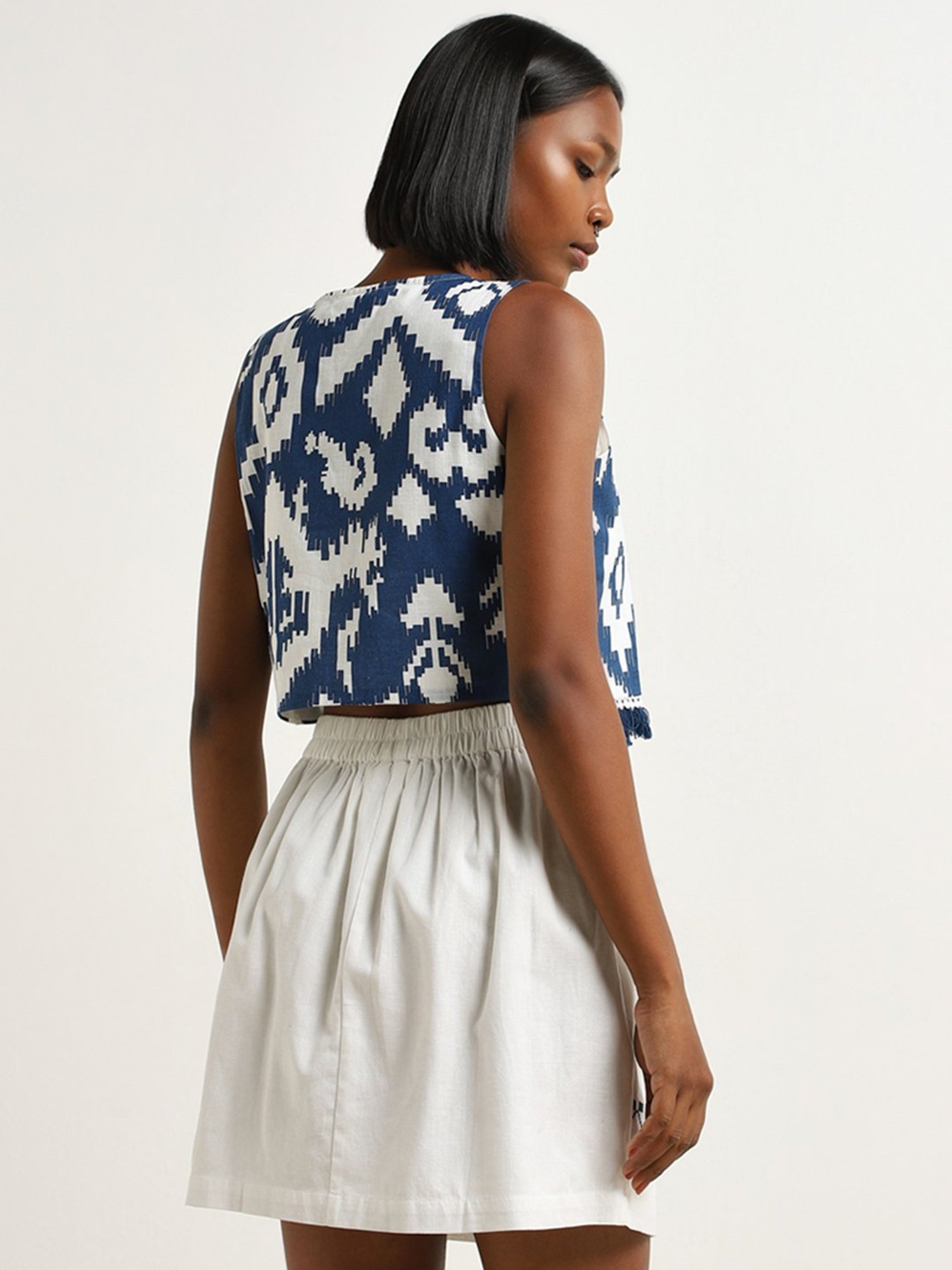 Bombay Paisley by Westside Navy Ikat Printed Cotton Jacket