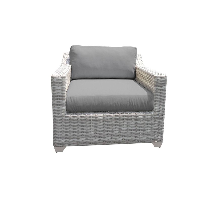 Nolin 7pc Sectional Weathered Brown Frame Sunbrella Spectrum Denim Fabric - La-Z-Boy