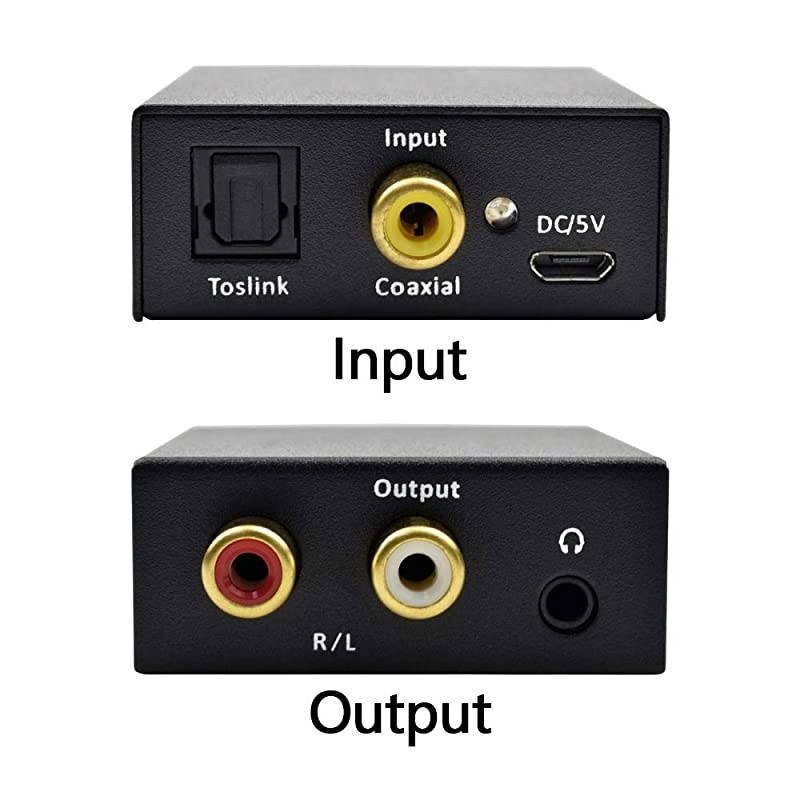 DAC Digital to Analog Audio Converter SPDIF Coaxial Toslink to Analog Stereo L/R RCA 3.5mm Jack Audio Adapter with Optical Cable PS3 HD DVD PS4 Amps