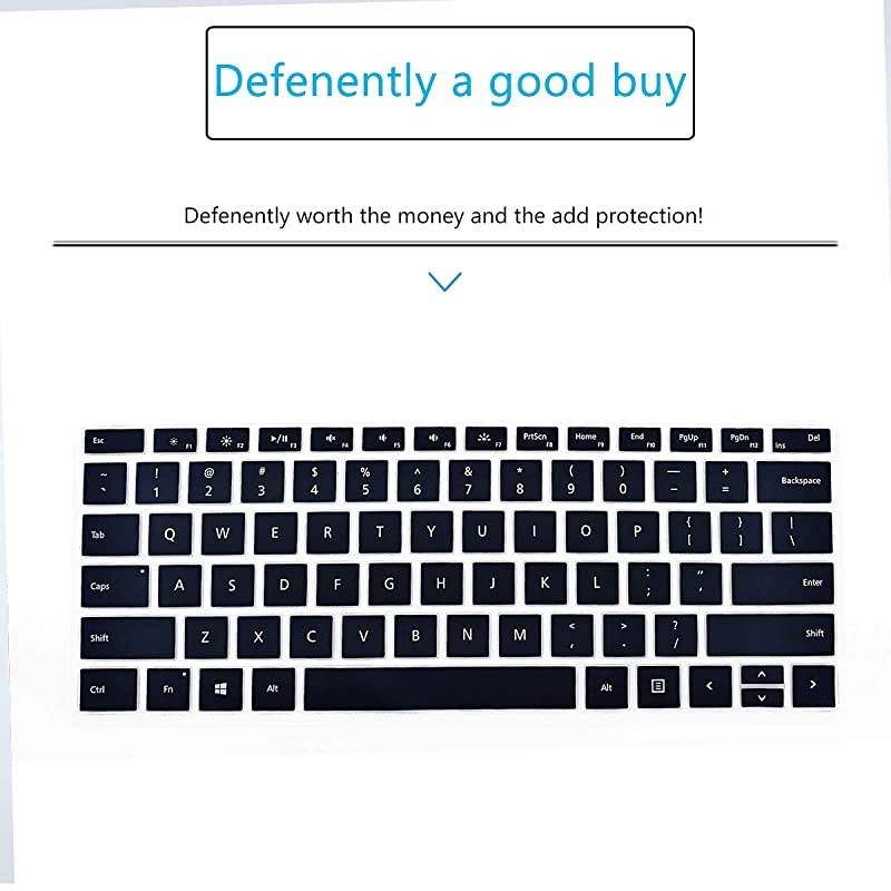 Keyboard Cover Fit 2020 2019 Microsoft Surface Pro 7 |2019 2018 Surface Pro 6 |Surface Pro 5 |Surface Pro 4 123 Premium Ultra Thin Keyboard Protective Skin US Layout Black