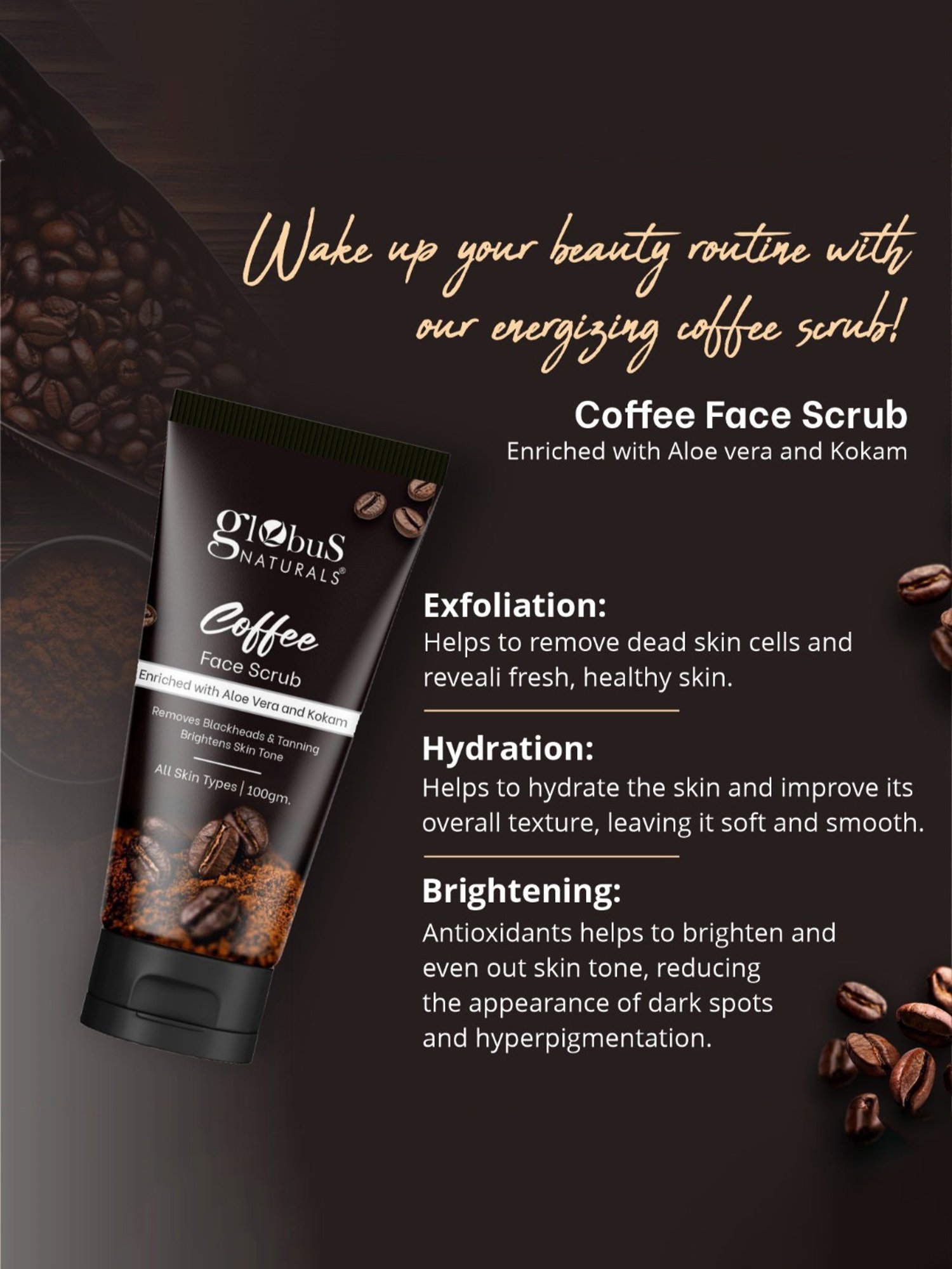 Globus Naturals Coffee Face Scrub - 100 gm