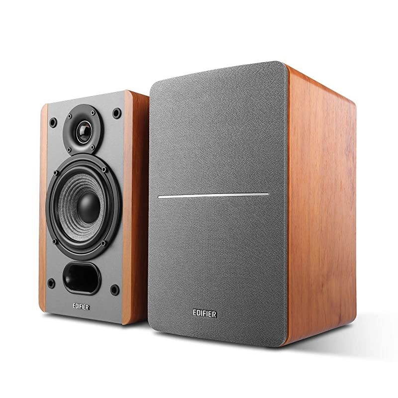 P12 Passive Bookshelf Speakers - 2-Way Speakers with Built-in Wall-Mount Bracket - Wood Color, Pair - Needs Amplifier or Receiver to Operate