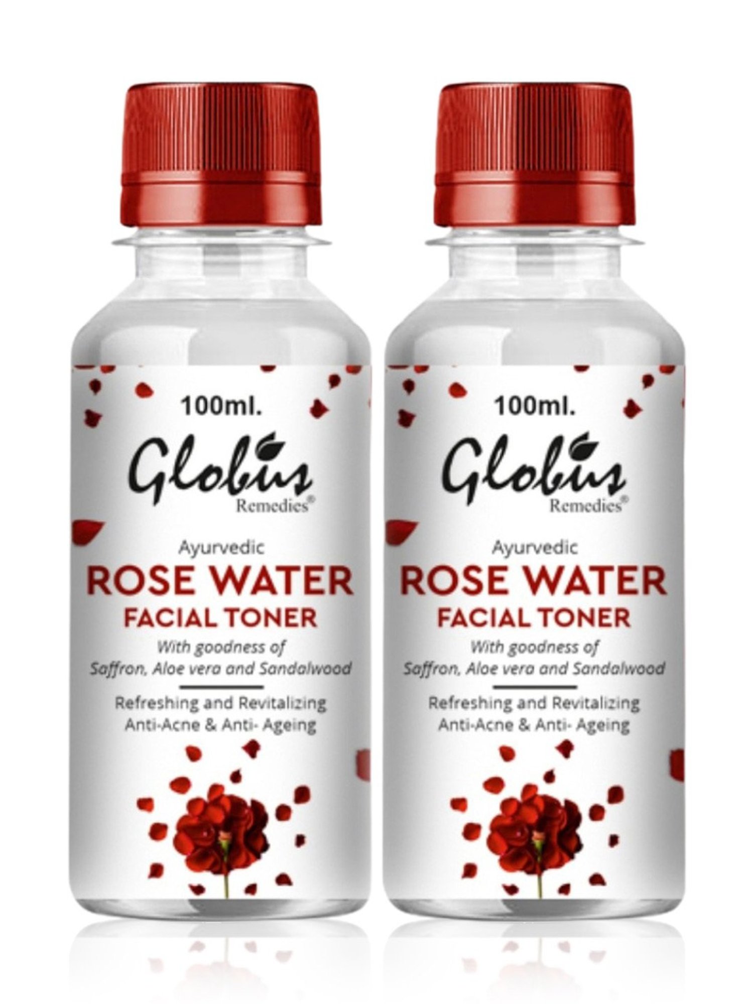Globus Remedies Ayurvedic Rose Water Facial Toner - Pack of 2
