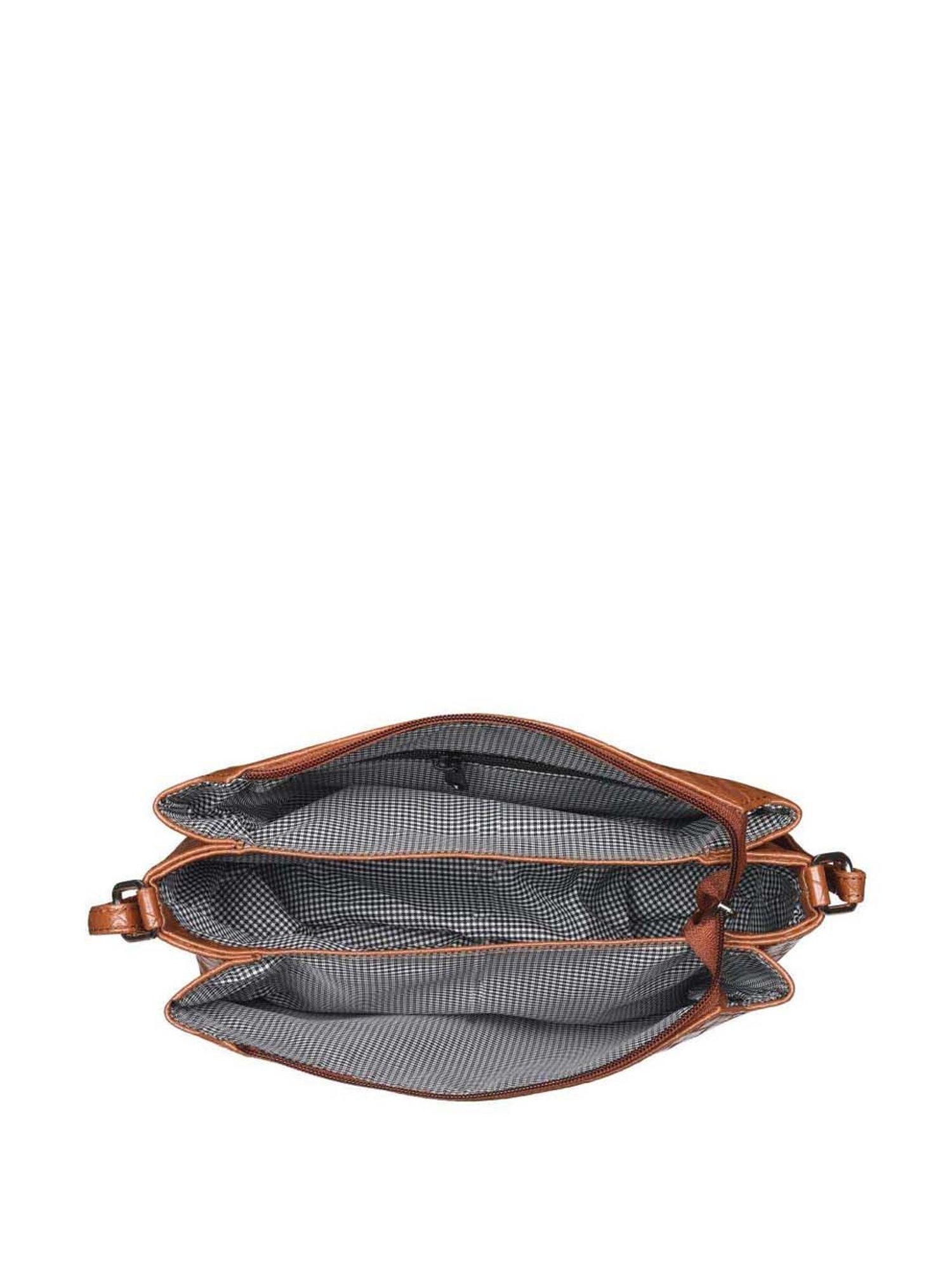 Toteteca Tan Textured Medium Sling Handbag