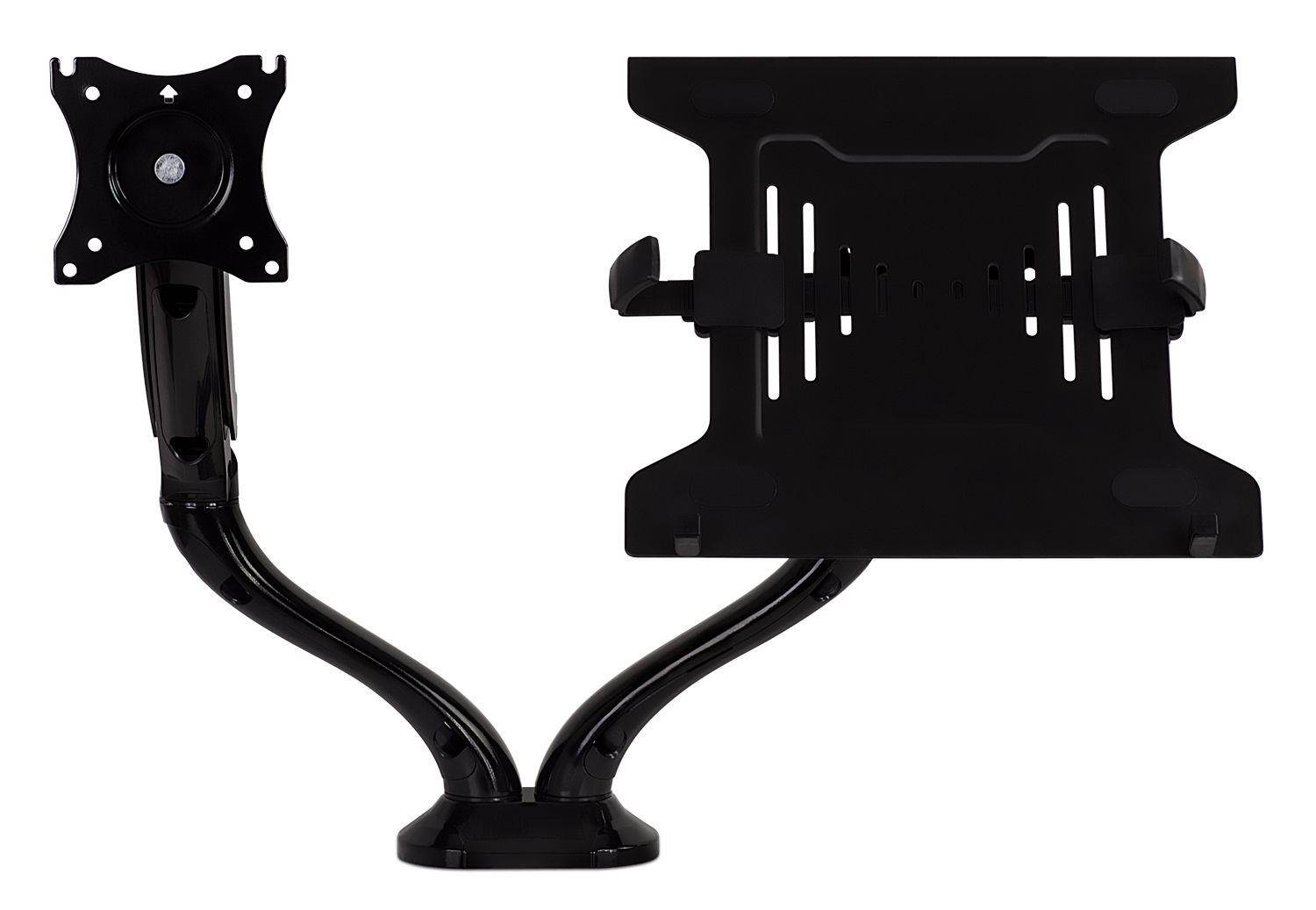 Mount-It! Laptop and Monitor Desk Stand | VESA Monitor Desk Mount with Laptop Tray