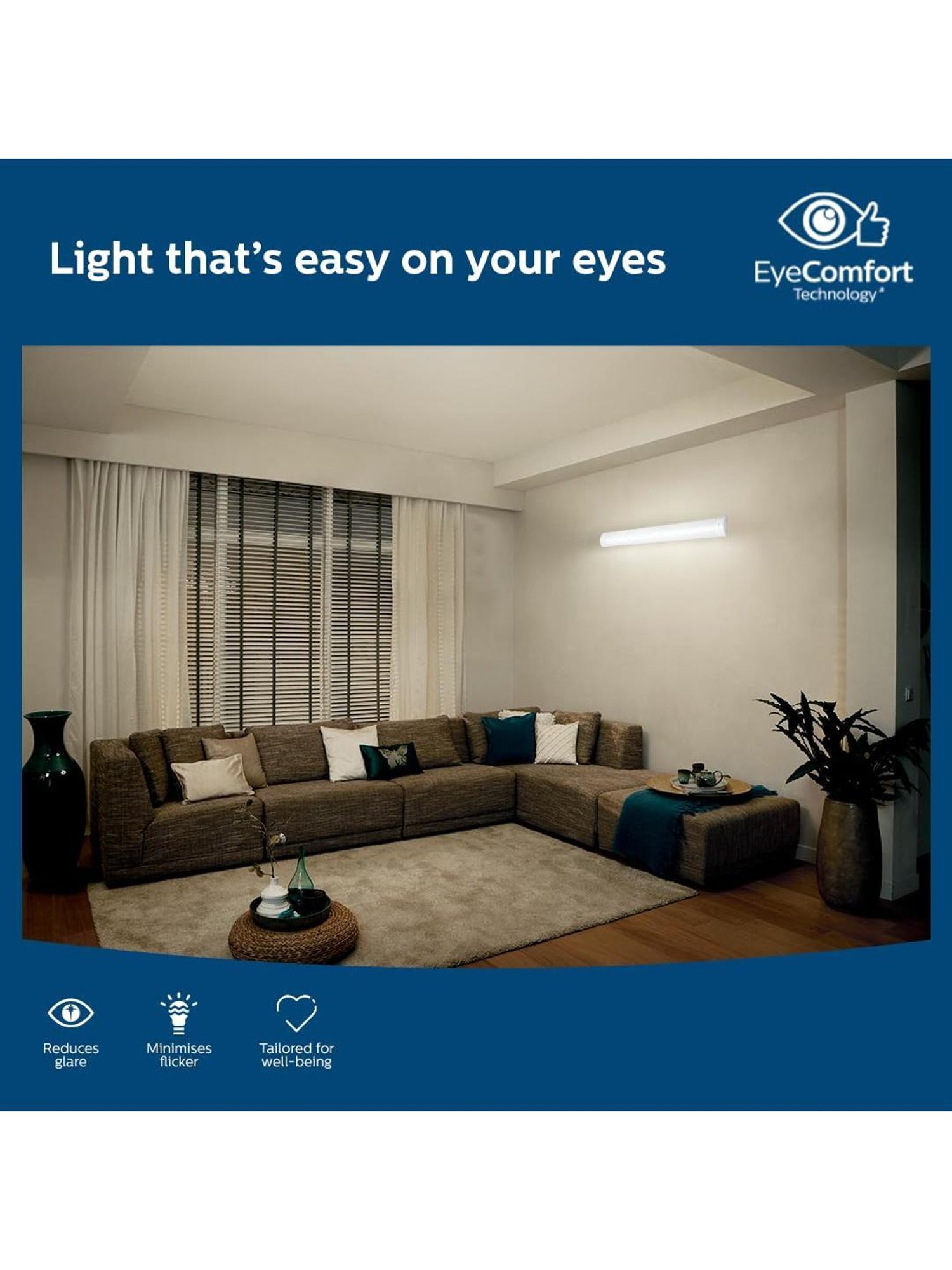 Philips 40-Watt 4-ft Decorative LED Tubelight for Living Room & Bedroom Pack of 4 (Cool Day Light)