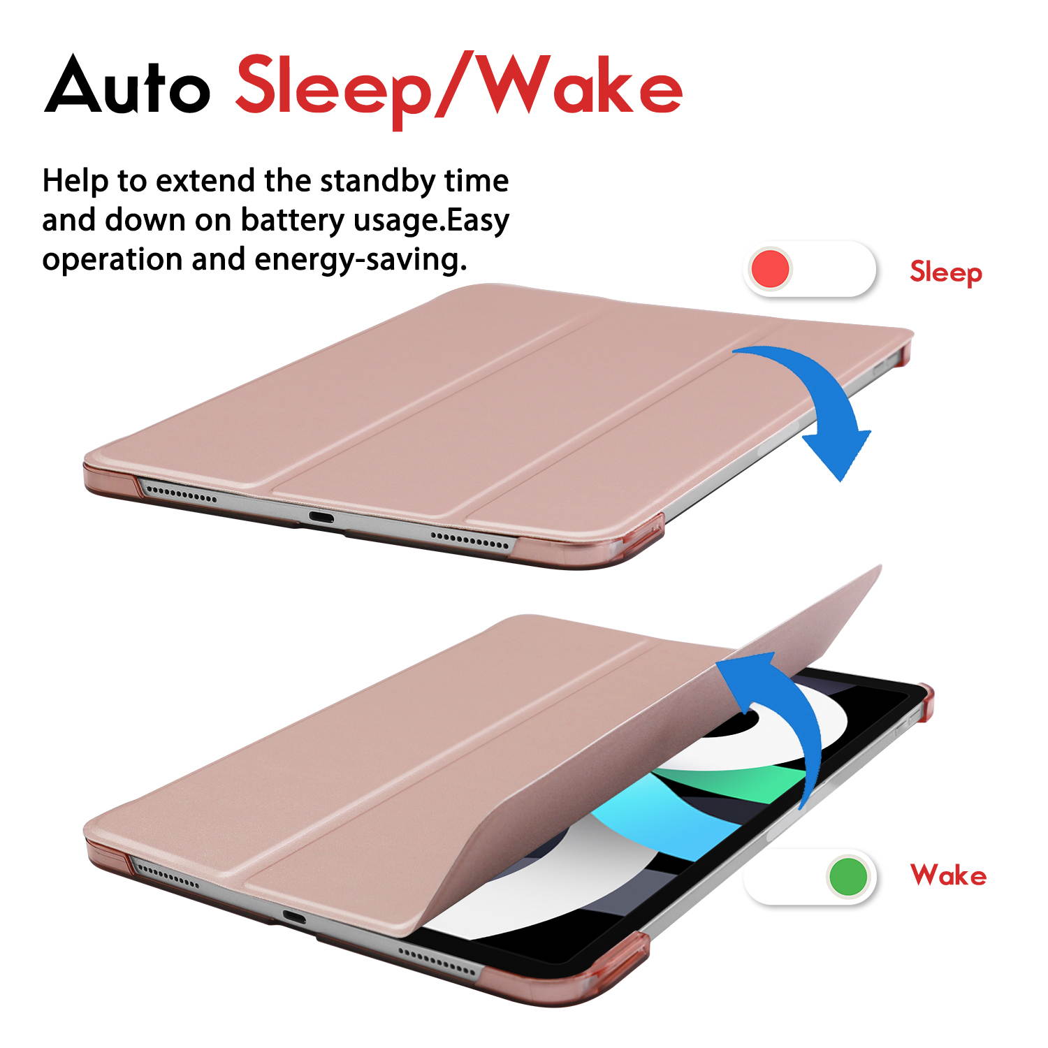 DONWELL For Apple iPad &nbsp;Air&nbsp;4th 10.9&lsquo;&rsquo;&nbsp;2020, iPad&nbsp;Pro&nbsp;11&lsquo;&rsquo;&nbsp;2020, iPad&nbsp;Pro&nbsp;11&lsquo;&rsquo;2018, &nbsp;Case&nbsp;Shockproof Leather&nbsp;Stand&nbsp;Tablet&nbsp;Cover Rose Gold