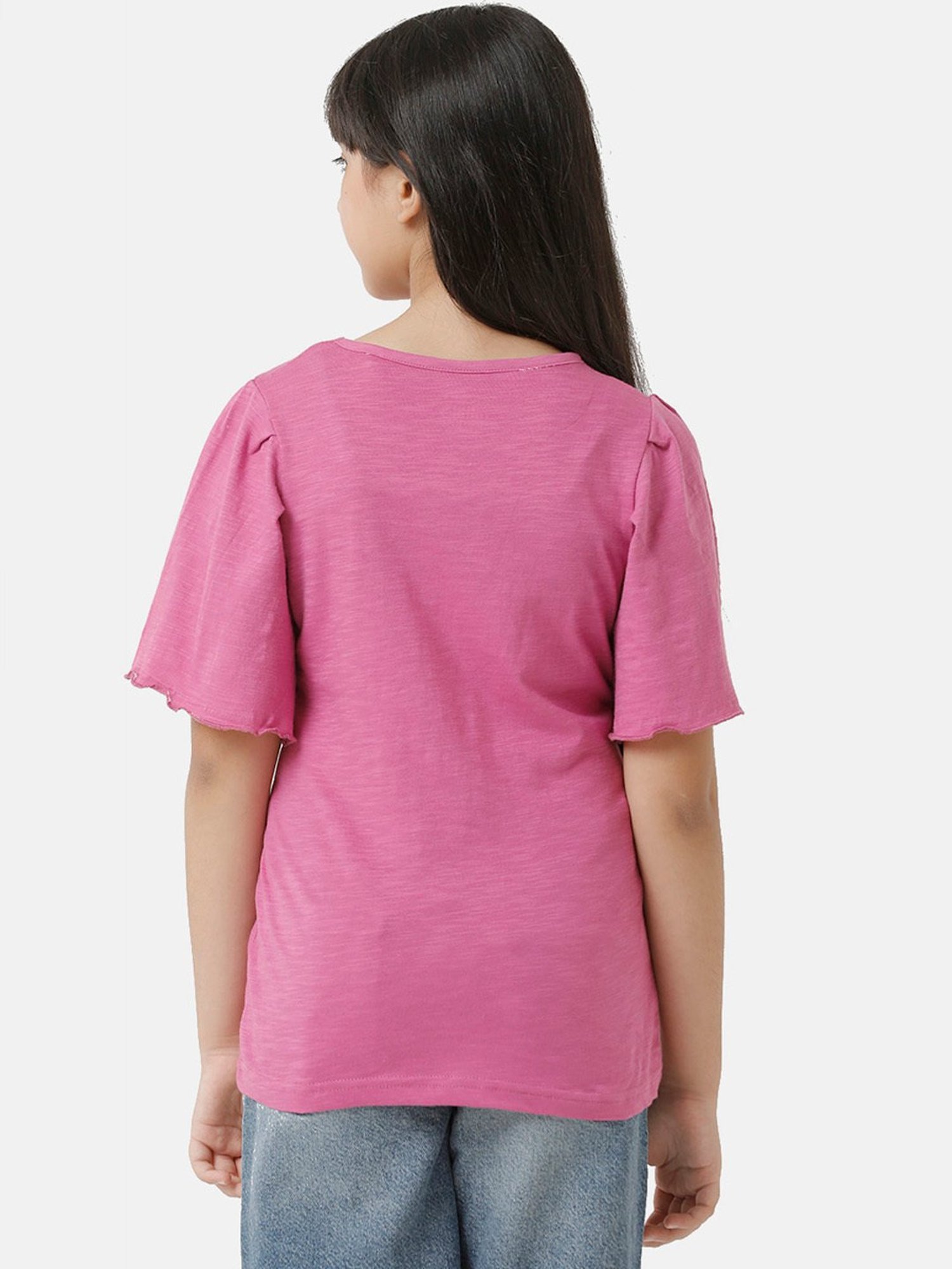 Under Fourteen Only Kids Pink Embellished Top