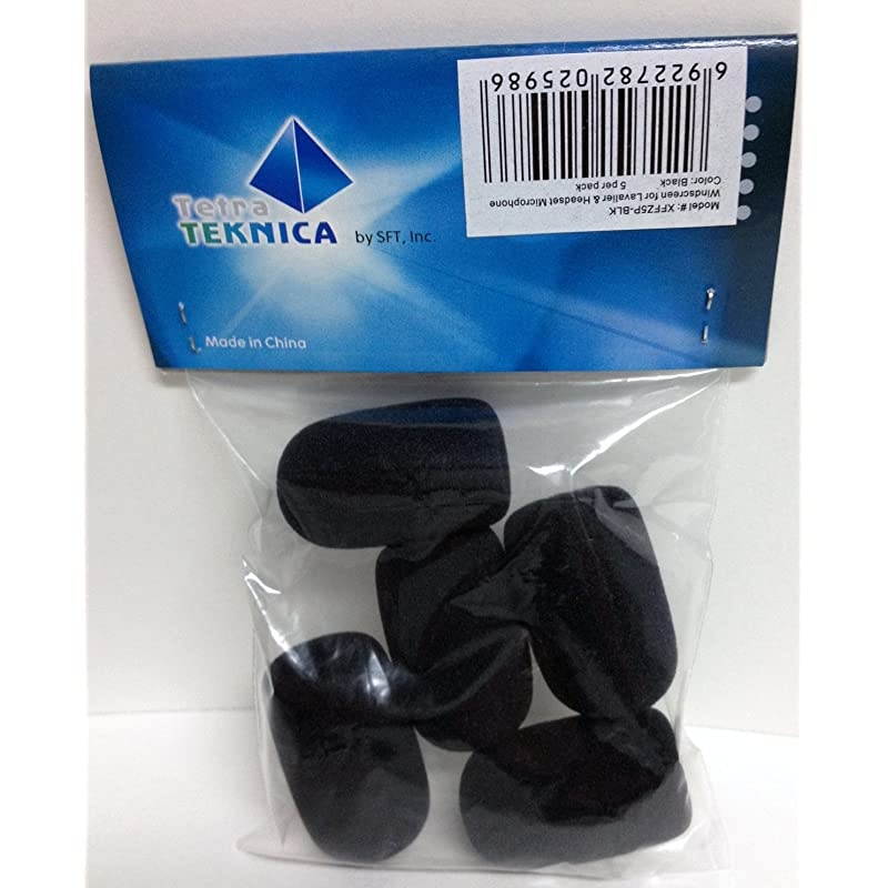 XFFZ5PBLK Lapel Headset Microphone Windscreen Color Black 5Pack