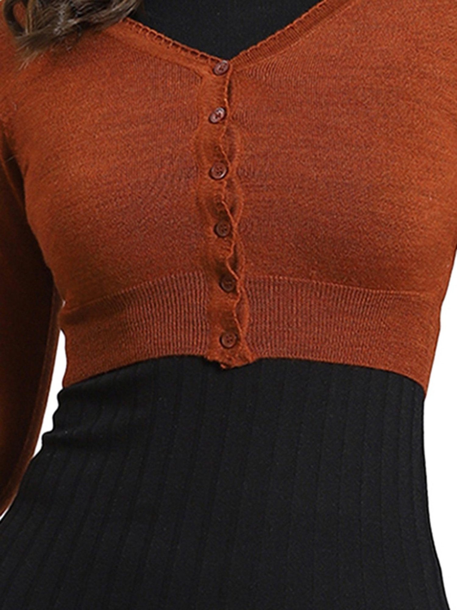 Monte Carlo Rust Regular Fit Crop Cardigan