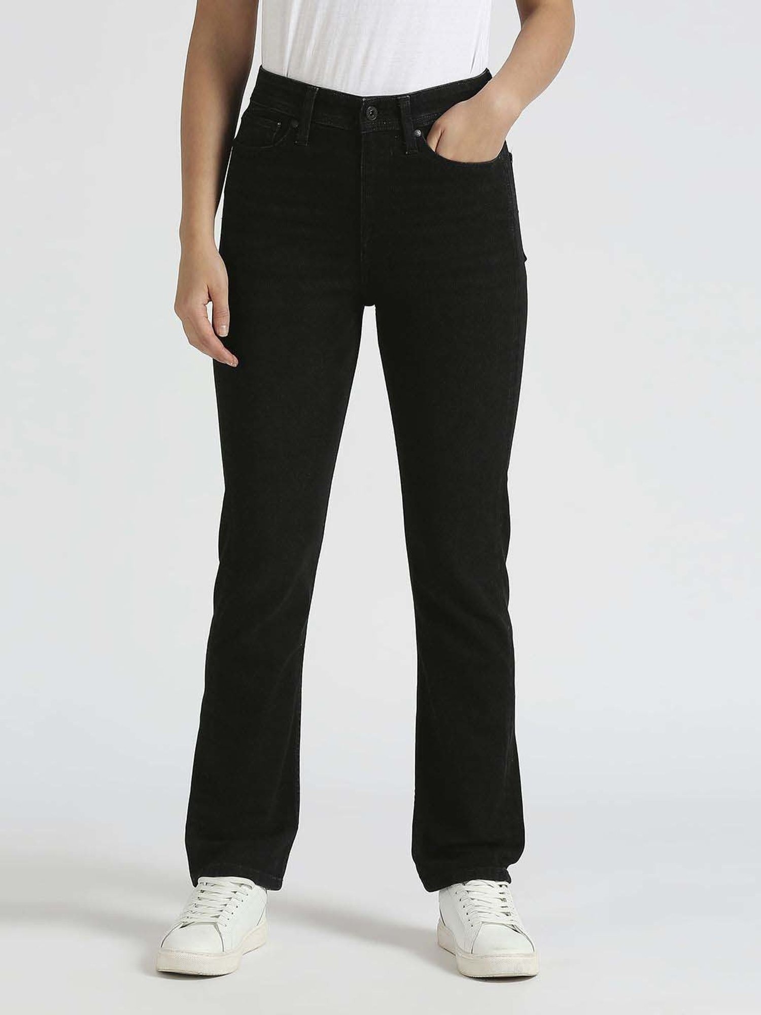 Pepe High Rise Jeans Black Cotton High Rise Jeans