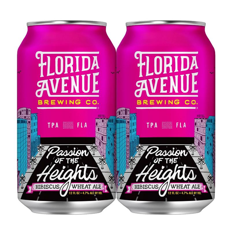 Florida Avenue Passion of The Heights Hibiscus Wheat Ale Beer - 6pk/12 fl oz Cans