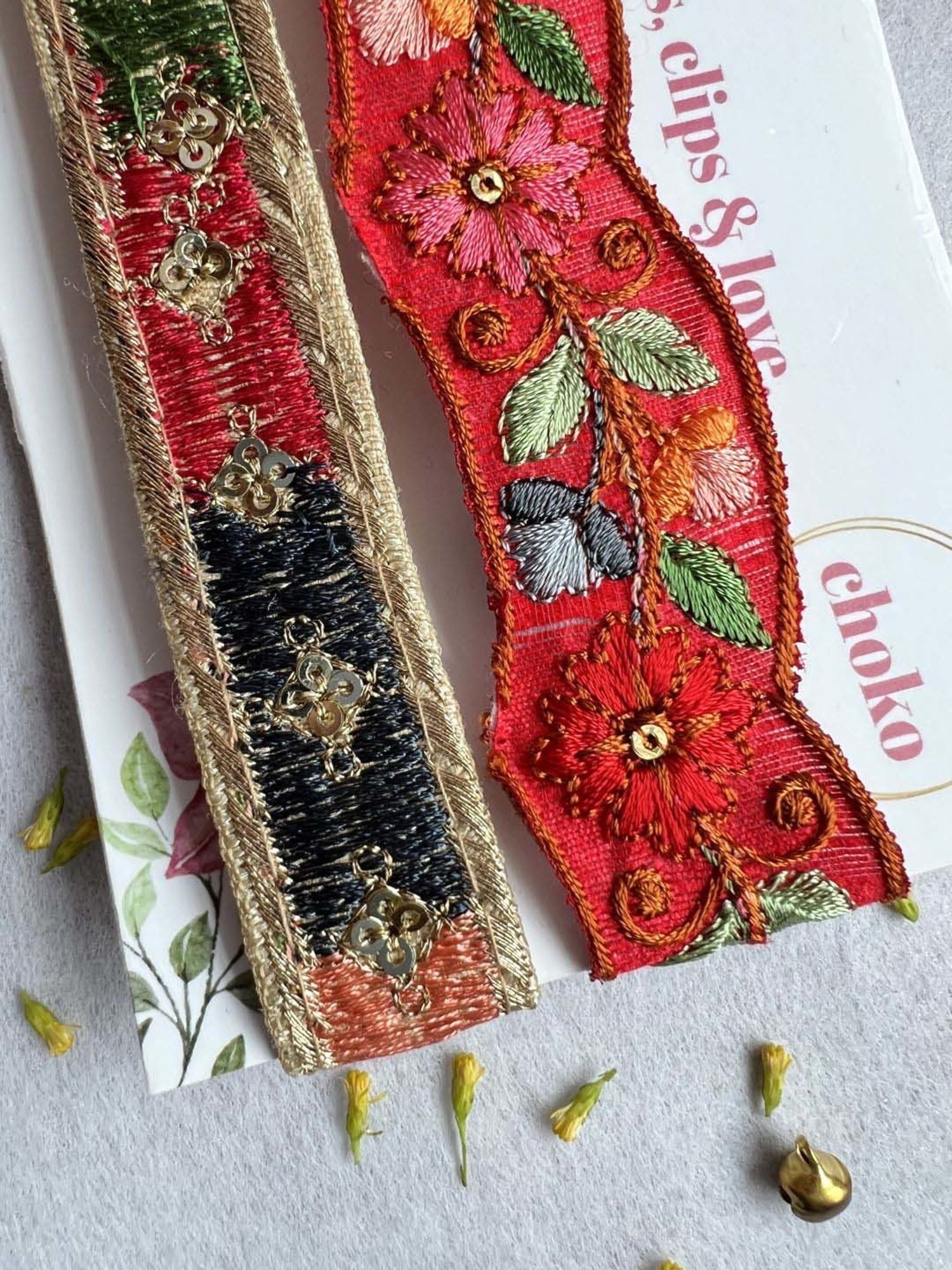 Aditi Wasan Off White Printed Head Bands Pack of 2