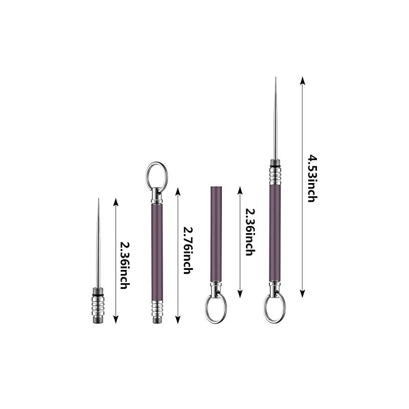 Pieces Portable Titanium Toothpicks Pocket Toothpick Metal Toothpick Holder for Outdoor Picnic and Camping (Purple)