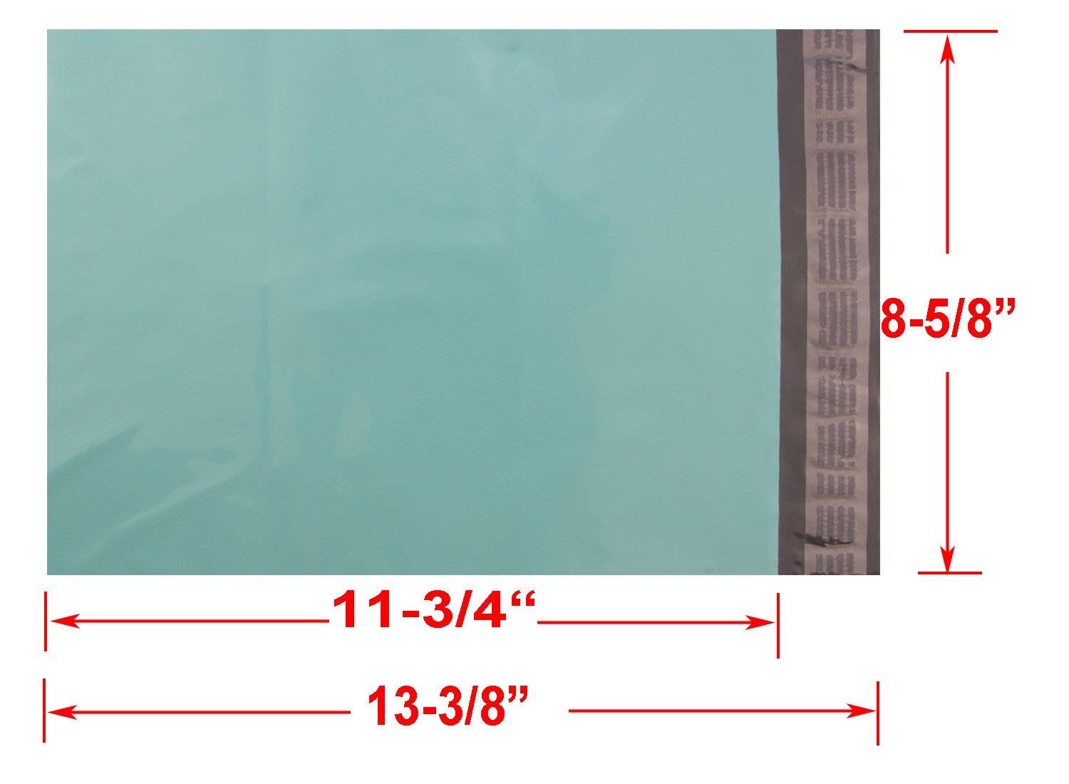 HOSL Pale Green 2.5Mil 8.5" x 11.75"+1.5" Heavy Duty 100% Virgin polyethylene Mailers Shipping Envelopes Bags Pack of 100