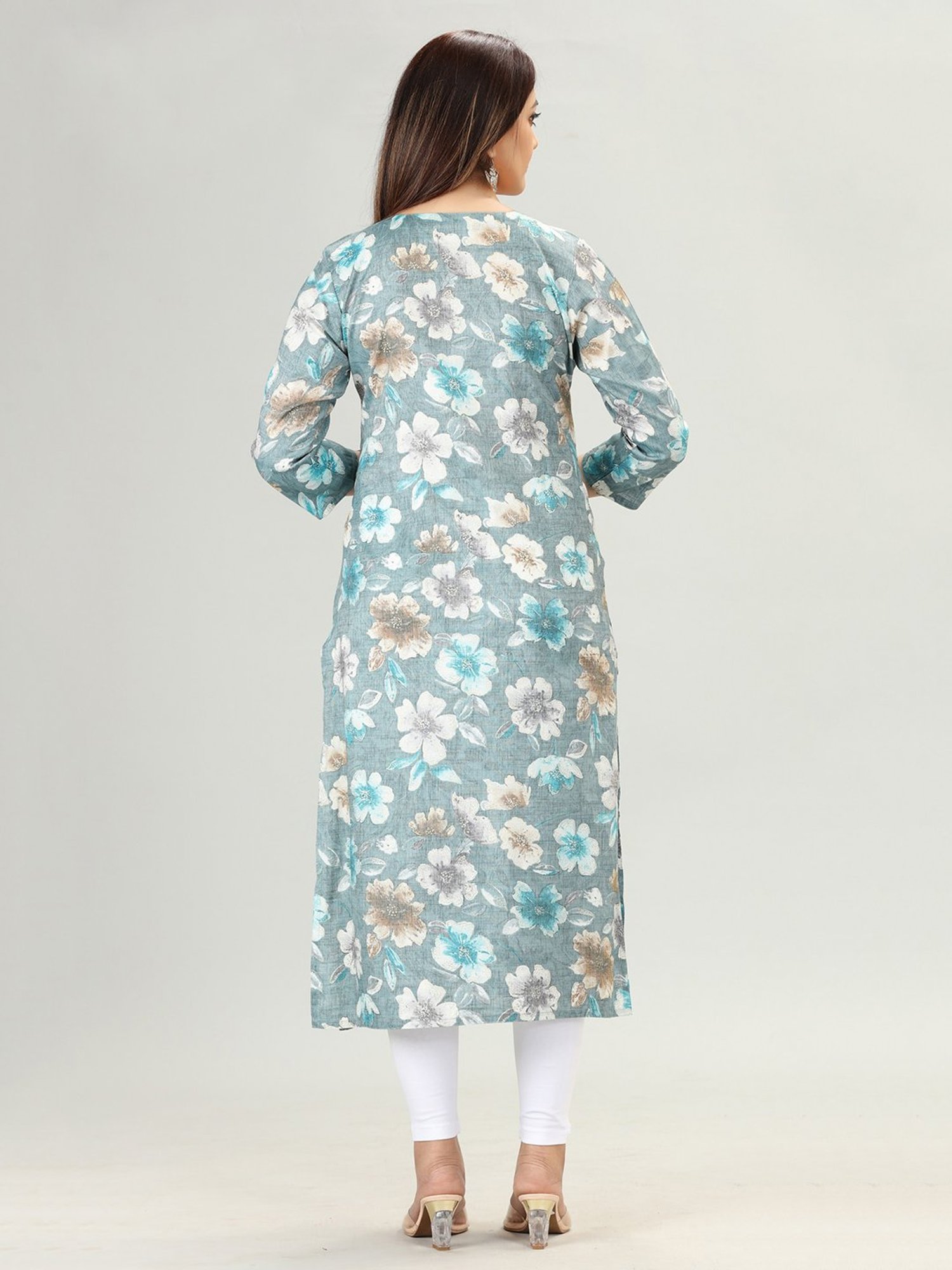 Cotton Culture Green Embroidered Straight Kurta