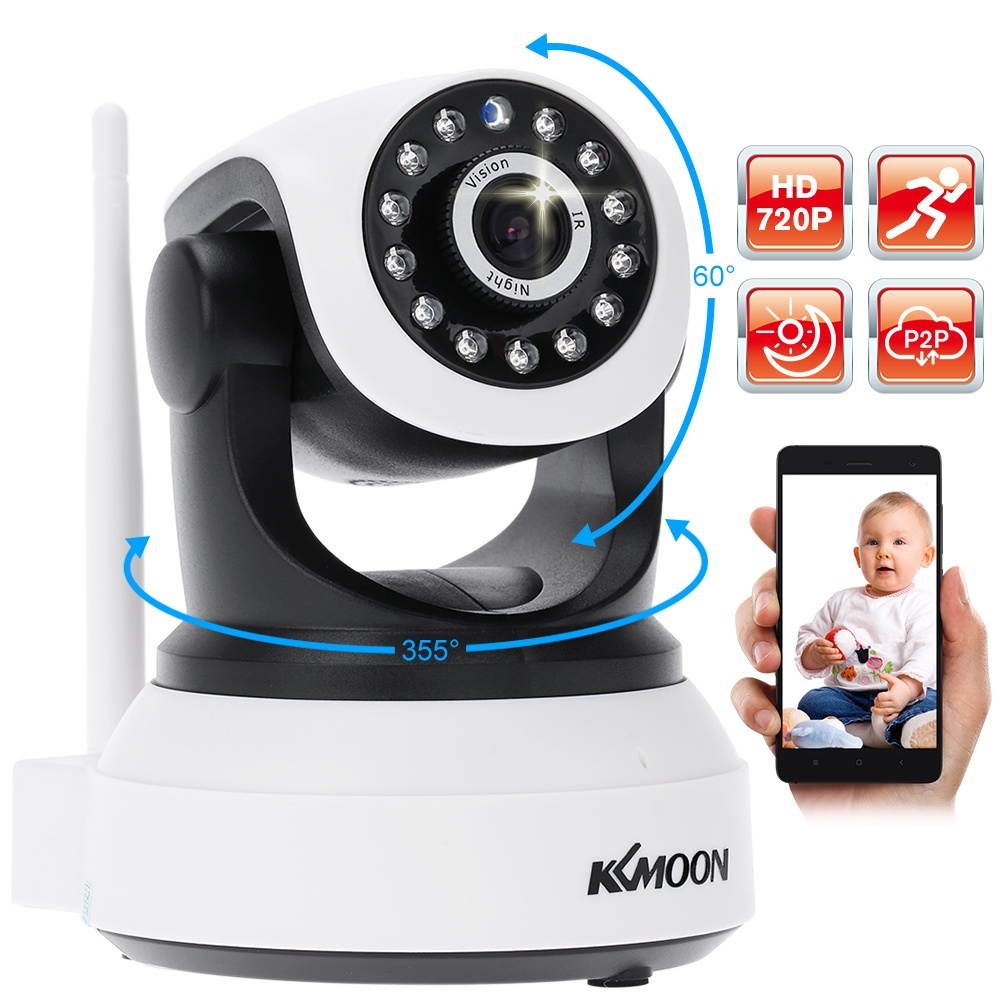 dodocool&reg; HD 720P Megapixels Wireless WiFi Pan Tilt Network IP Cloud Indoor Camera Baby Monitor support PTZ TF Card Record 2-way Talk P2P Android/iOS APP IR-CUT Filter Infrared Night View Motion
