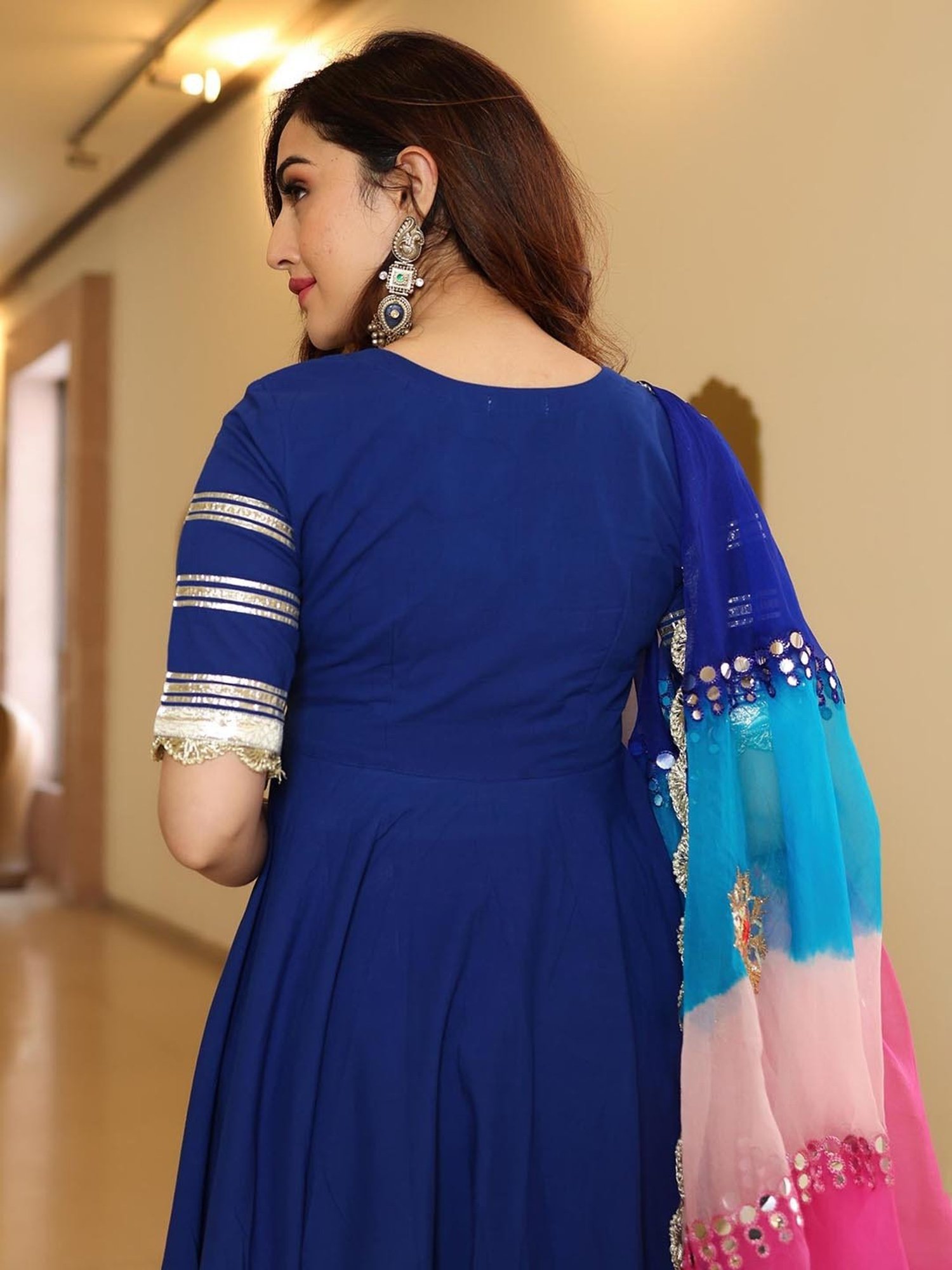 AACHHO Ture Navy Gotapatti Suit Set