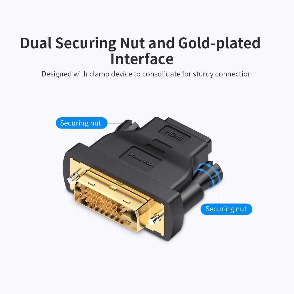 VENTION DVI to HD Adapter DVI Male to HD Female Converter DVI24+1/DVI-D to HD   1080P Bi-directional Switch for TV Displayer Computer Graphic Card
