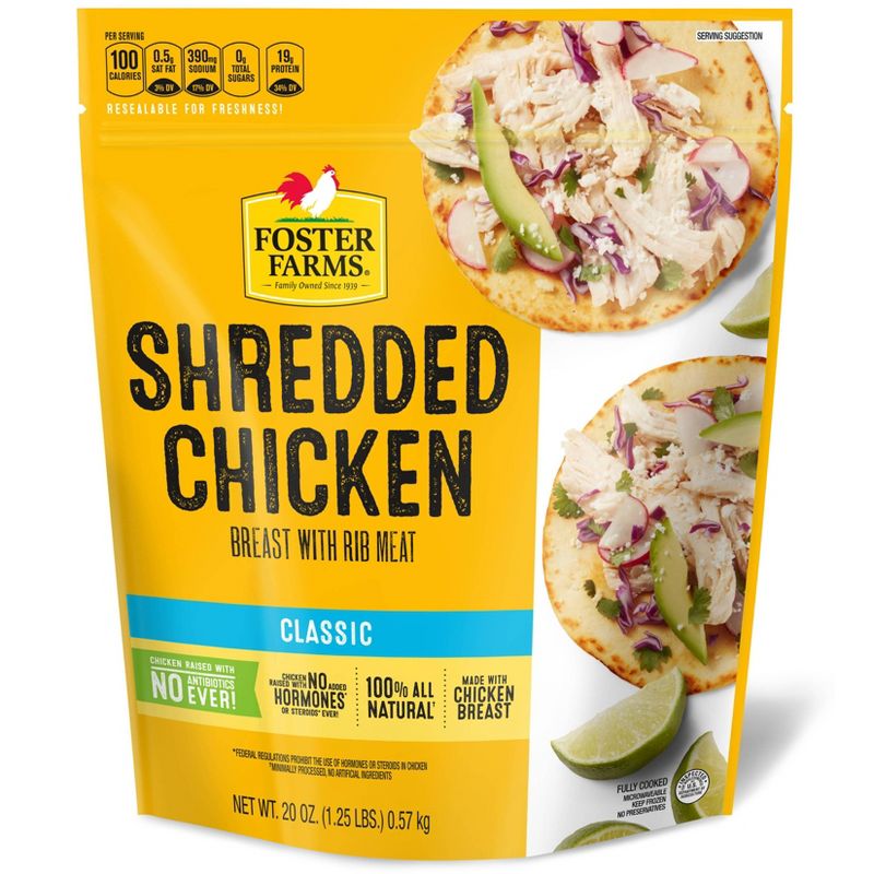 Foster Farms Shredded Chicken Breast with Rib Meat - Frozen - 20oz