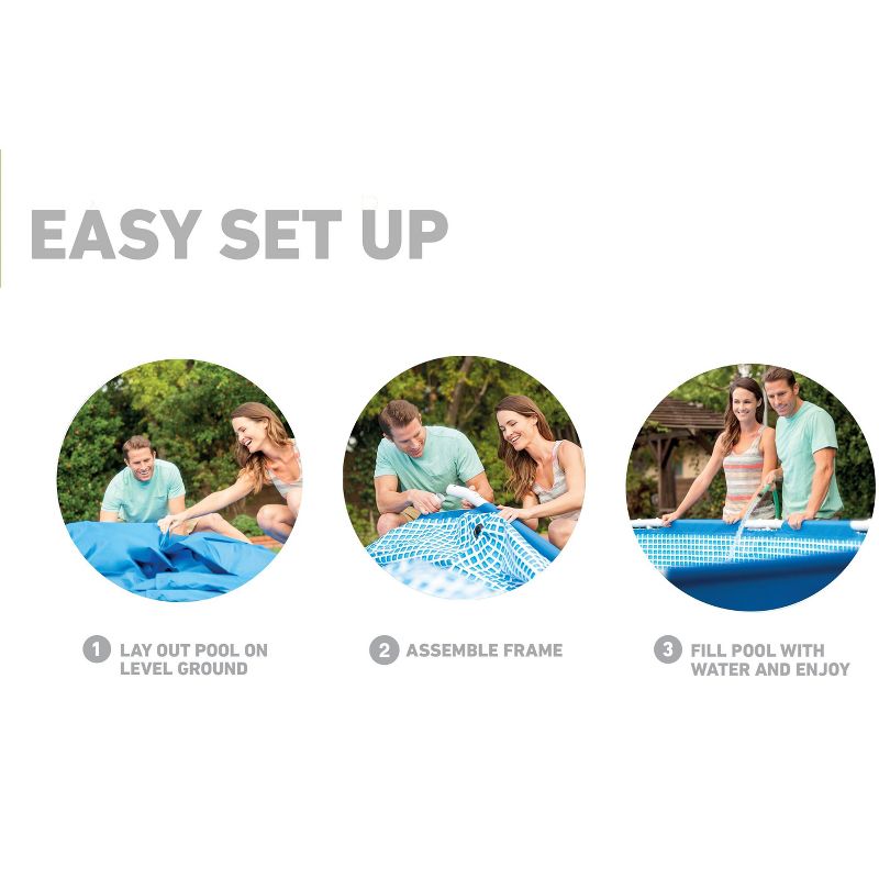 Intex 28200EH 10 Foot x 30 Inch Outdoor Metal Frame Above Ground Round Swimming Pool that Fits Up to 4 People with Easy Set-Up (Pump Not Included)