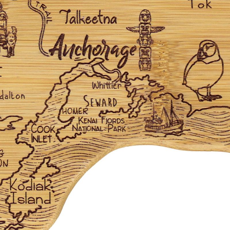 Totally Bamboo Destination Alaska Serving and Cutting Board