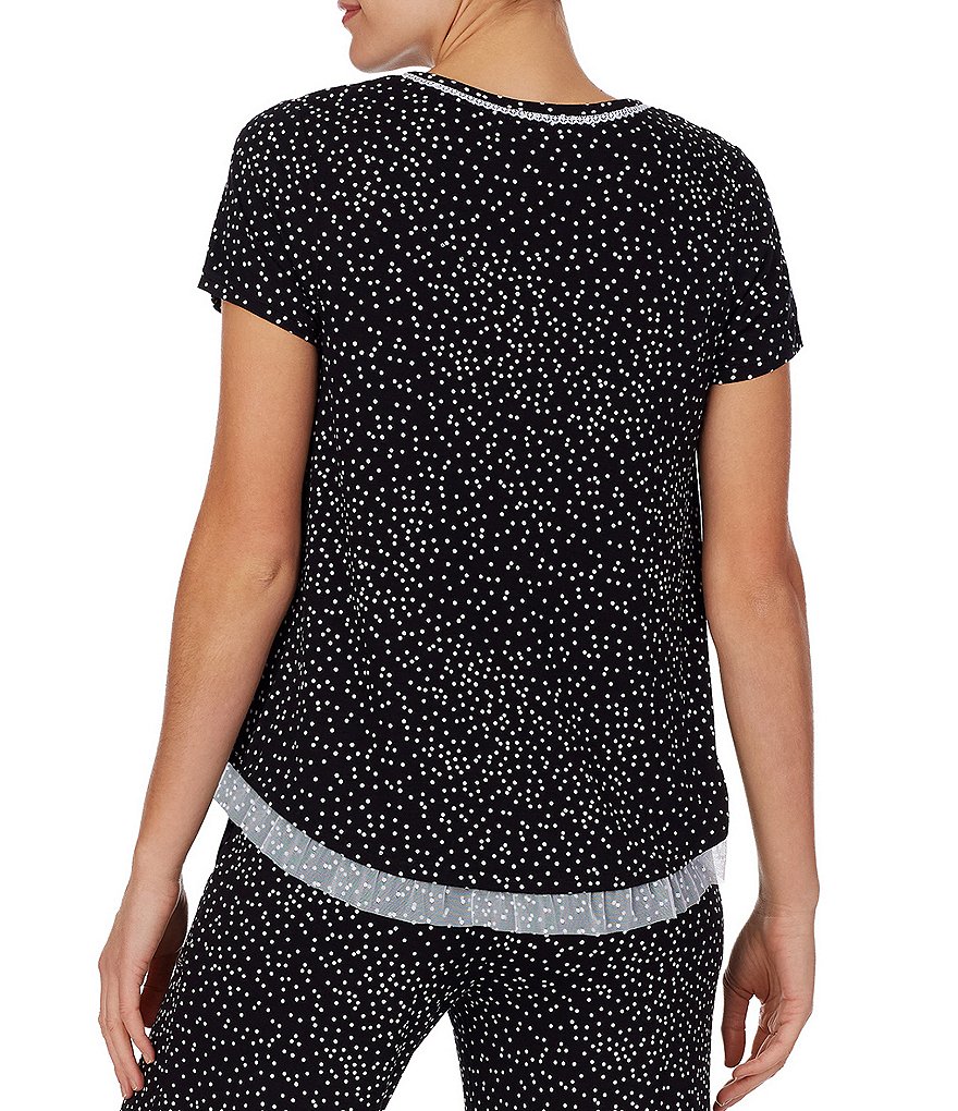 Kensie Dot Printed Jersey Knit Sleep Top